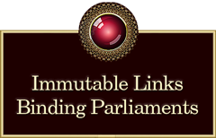 Ornate red centred button linked to: Immutable Constitutional Links between the Australian Parliaments, the Crown of the United Kingdom and Statutory Nature and Extent of the Governing Powers still in force.