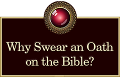 Ornate red centered button linked to: pdf document revealing why the Bible is employed in Statutory Oaths, and remains the ultimate authority in case law, or an insight into the highest knowledge available to justices, magistrates and other administrators of statutory oaths.